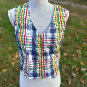 Wrangler vintage vest. Plaid stripe. Western vest. Wrangler western vest. Size L
